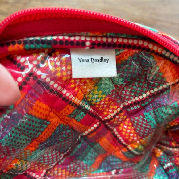 Vera Bradley cosmetics case zipper pouch quilted cotton pink Paisley print - Picture 4 of 8